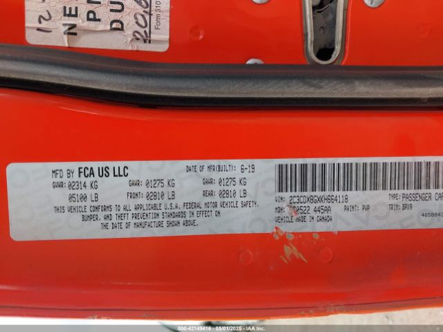 2019 DODGE CHARGER 2C3CDXBGXKH664118 Photo 8