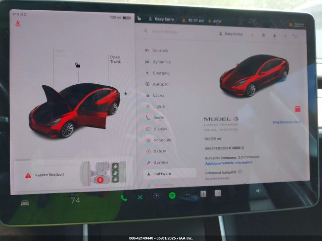 5YJ3E1EB6JF086612 Tesla Model 3 Long Range/performance