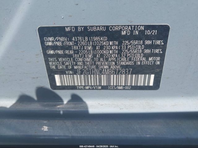 2021 SUBARU CROSSTREK JF2GTHNC4M8672837 Photo 8