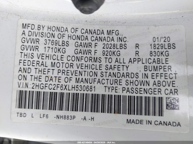 2HGFC2F6XLH530681 Honda k20c2