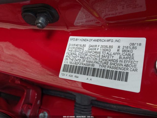 19UUB2F37KA005185 Acura Tlx Standard