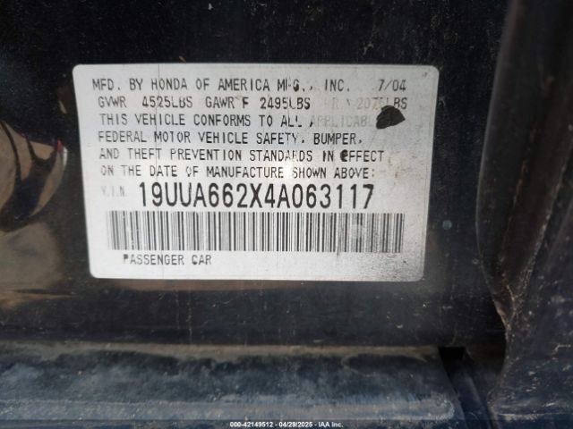 2004 ACURA TL 19UUA662X4A063117 Photo 8