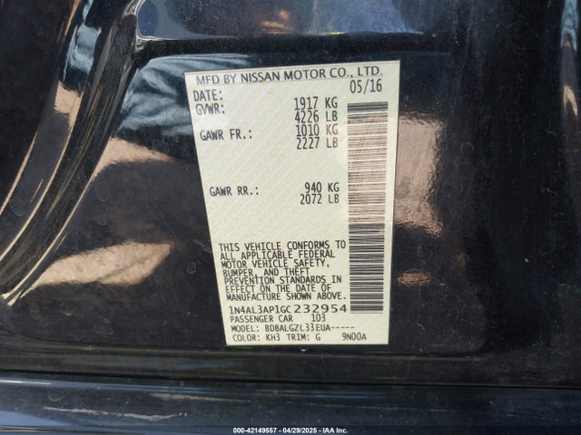 Nissan 2016 2016 1N4AL3AP1GC232954 Image 9