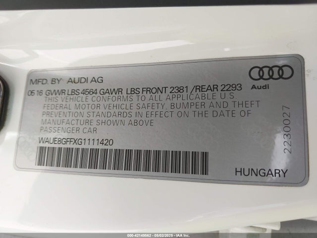 2016 AUDI A3 WAUE8GFFXG1111420 Photo 8