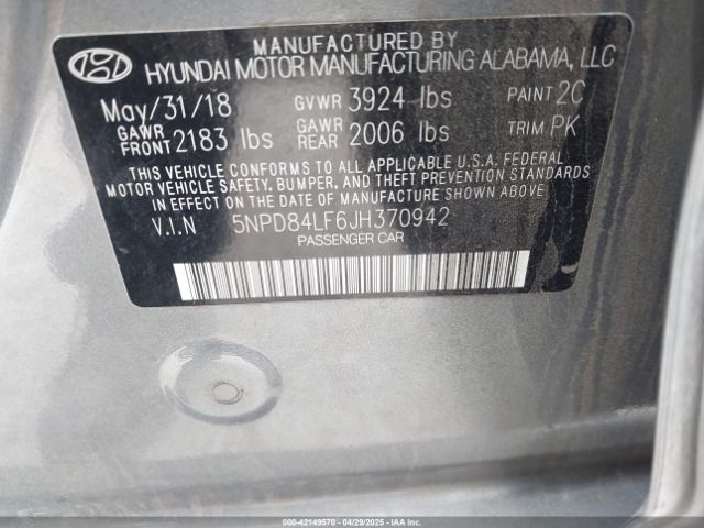 2018 HYUNDAI ELANTRA 5NPD84LF6JH370942 Photo 8