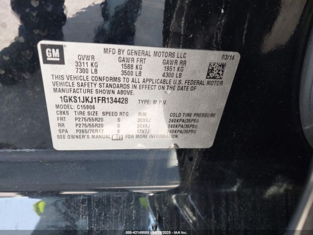 1GKS1JKJ1FR134428 GMC Yukon Xl 1500 Denali