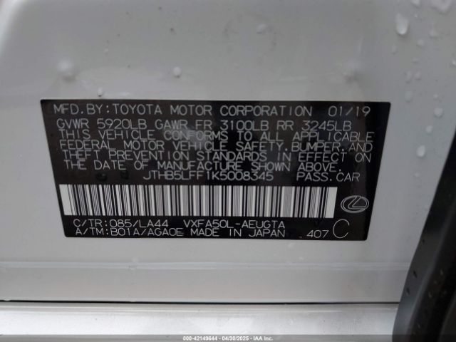 JTHB5LFF1K5008345 Lexus Ls 500