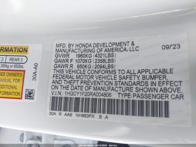 2024 HONDA ACCORD 1HGCY1F20RA004806 Photo 8