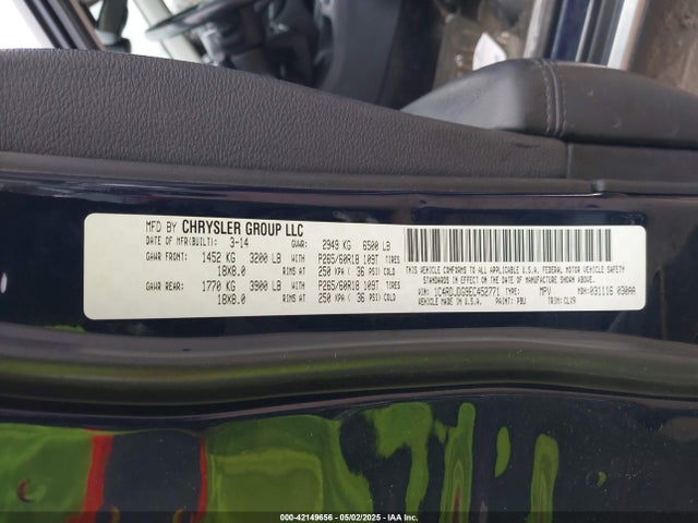 Dodge DURANGO LIMITED 2014 1C4RDJDG9EC452771 Image 9