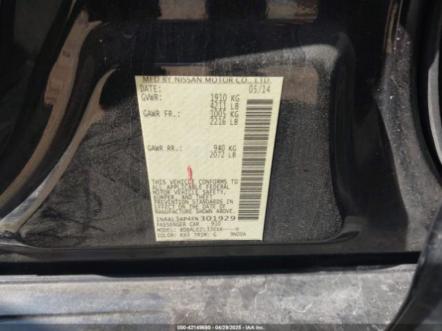 1N4AL3AP4FN301929 Nissan Altima 2.5 S