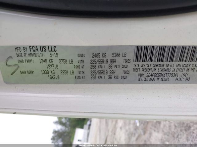 2019 DODGE JOURNEY 3C4PDCGB4KT779341 Photo 8