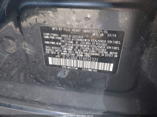 JF2SJAUC1FH491321 Subaru Forester 2.5i Touring