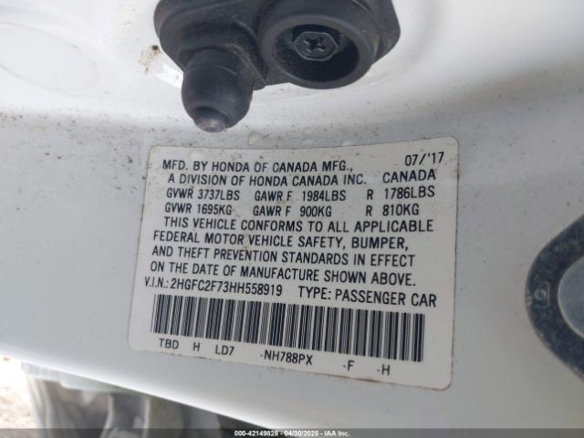 2HGFC2F73HH558919 Honda CIVIC EX