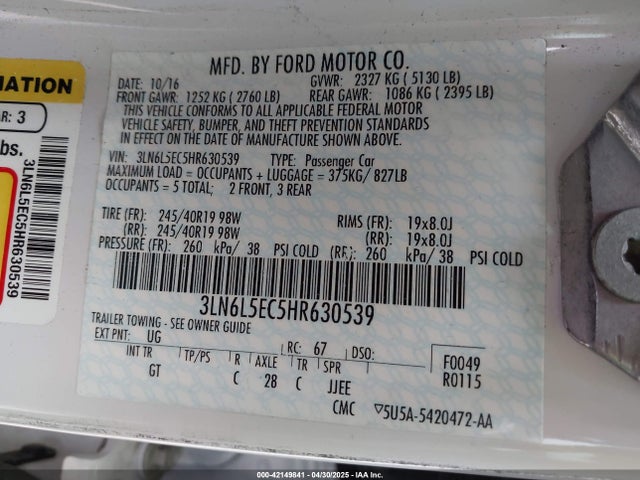 3LN6L5EC5HR630539 Lincoln 2017