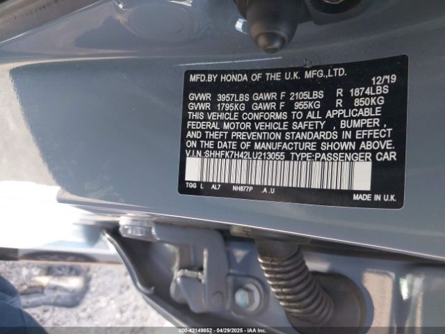 SHHFK7H42LU213055 Honda Civic Sport