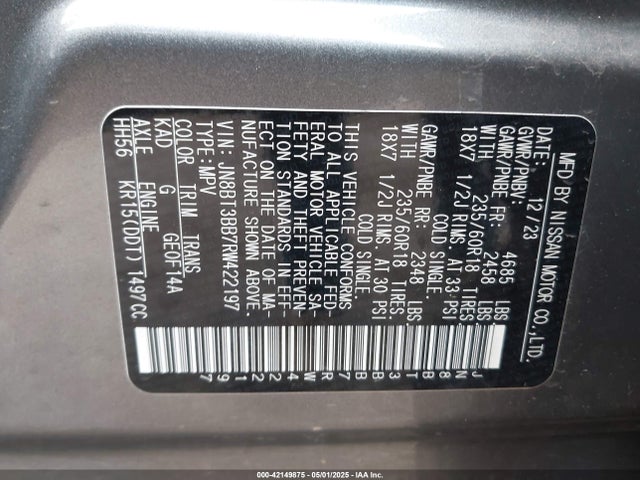 Aukcja sprzedaży 2024 Nissan Rogue Sv Intelligent Awd, vin: JN8BT3BB7RW422197, numer aukcji: 42149875