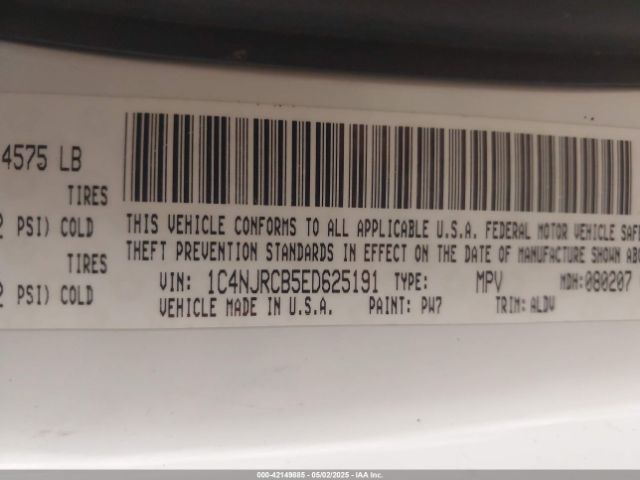 1C4NJRCB5ED625191 Jeep Patriot Limited