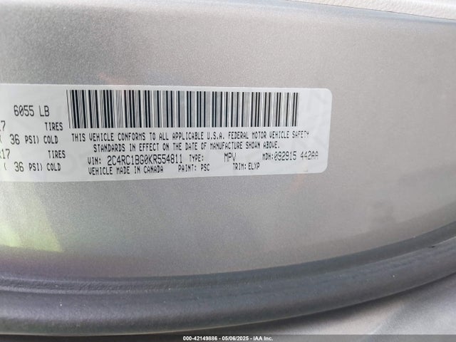 Chrysler Pacifica 2019 2C4RC1BG0KR554811 Image 9
