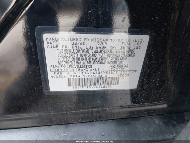 Nissan 2020 2020 3N1CP5CV7LL518131 Image 9
