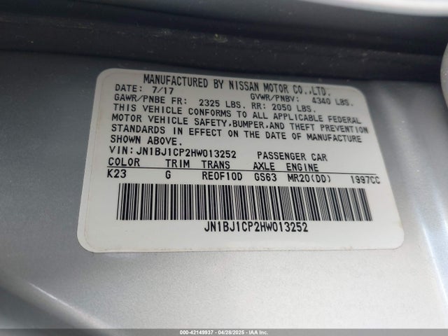 JN1BJ1CP2HW013252 Nissan 2017