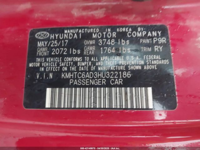 KMHTC6AD3HU322186 Hyundai gdi gamma