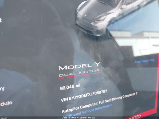 2020 TESLA MODEL Y 5YJYGDEFXLF058707 Photo 6