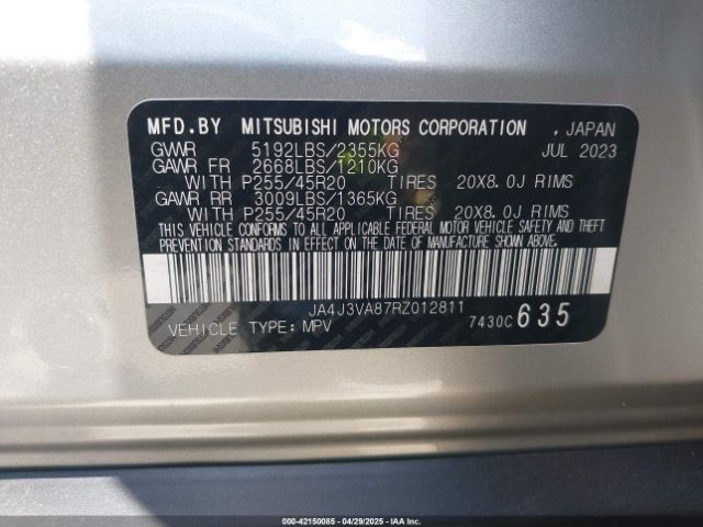 JA4J3VA87RZ012811 Mitsubishi Outlander Se 2.5 2wd