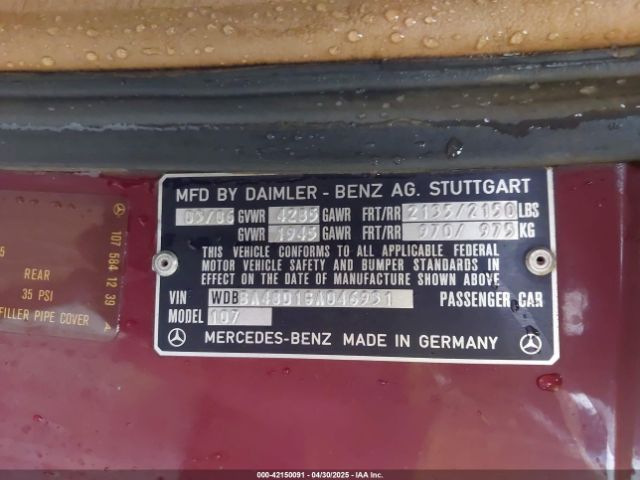 1986 MERCEDES-BENZ 560 WDBBA48D1GA046931 Photo 8