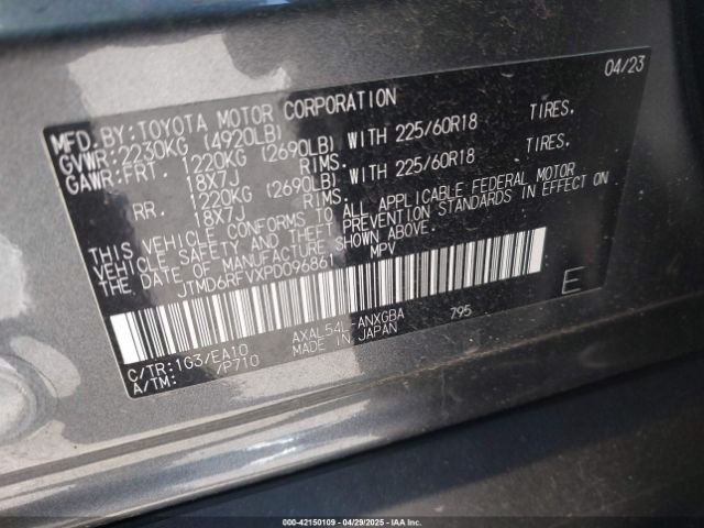 JTMD6RFVXPD096861 Toyota Rav4 Hybrid Limited
