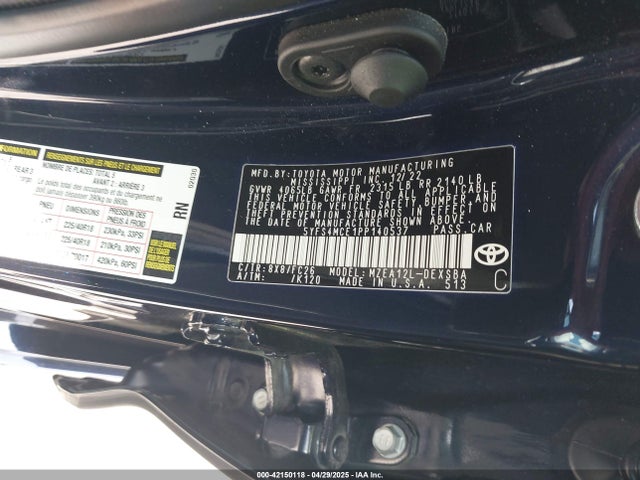 5YFS4MCE1PP140537 Toyota COROLLA SE