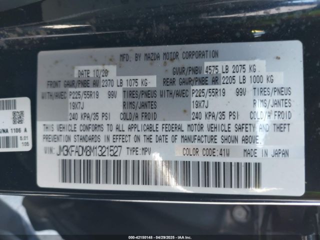 JM3KFADM8M1321527 Mazda Cx-5 Grand Touring