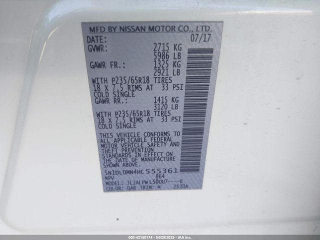 5N1DL0MN4HC555361 Infiniti QX60