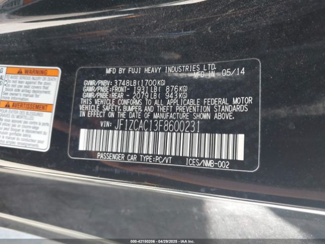 2015 SUBARU BRZ JF1ZCAC13F8600231 Photo 8