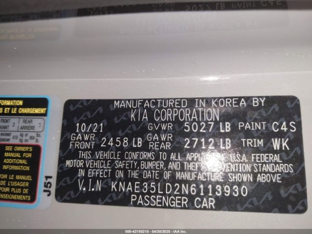 2022 KIA STINGER KNAE35LD2N6113930 Photo 8