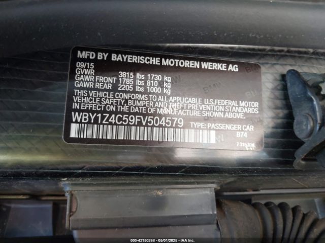 WBY1Z4C59FV504579 BMW I3 Base W/range Extender