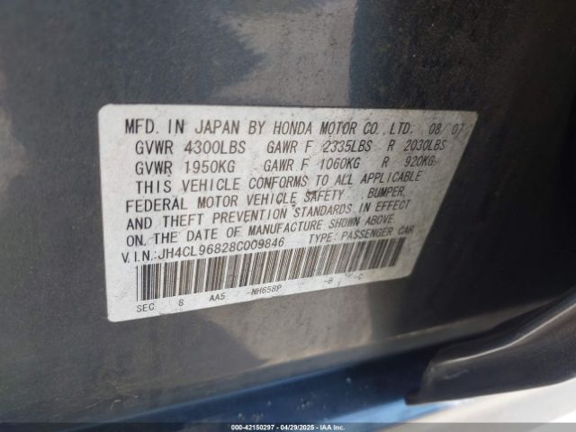 2008 ACURA TSX JH4CL96828C009846 Photo 8