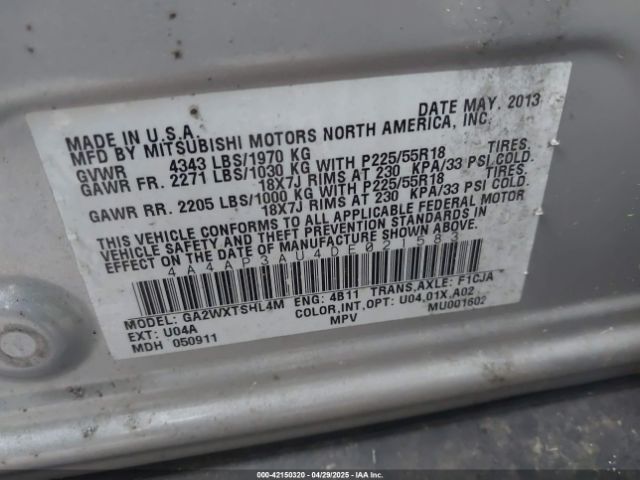 2013 MITSUBISHI OUTLANDER SPORT 4A4AP3AU4DE021583 Photo 8