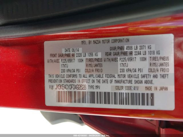 JM3KE4CY0F0492628 Mazda Cx-5 Touring