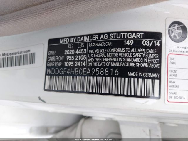 WDDGF4HB0EA958816 Mercedes-Benz C-class C 250 Sport/luxury