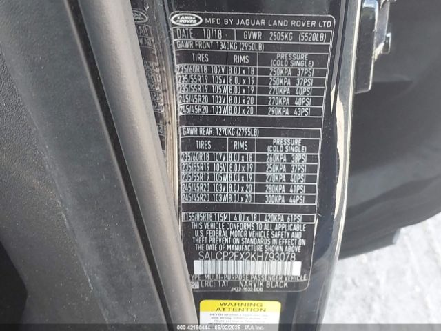 SALCP2FX2KH793078 Land Rover Discovery Sport Se