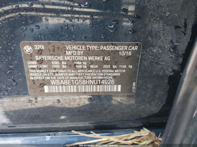 2017 BMW 320I WBA8E1G58HNU14926 Photo 8