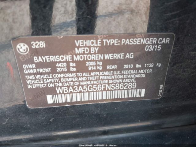 WBA3A5G56FNS86289 BMW 328I