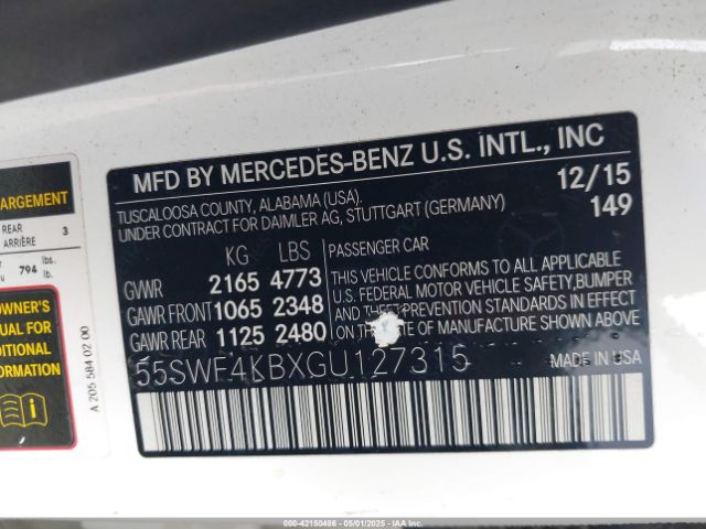 55SWF4KBXGU127315 Mercedes-Benz C 300 4matic/luxury 4matic/sport 4matic