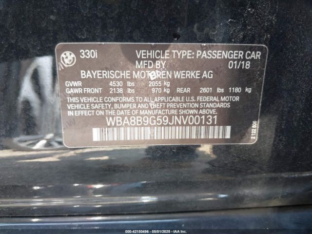WBA8B9G59JNV00131 BMW 330I
