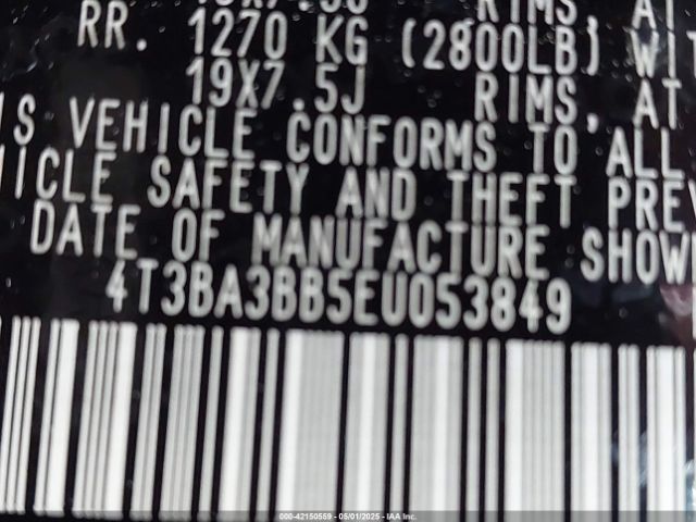 4T3BA3BB5EU053849 Toyota VENZA LE
