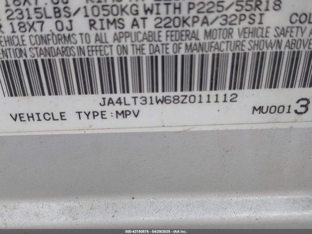 2008 MITSUBISHI OUTLANDER JA4LT31W68Z011112 Photo 8