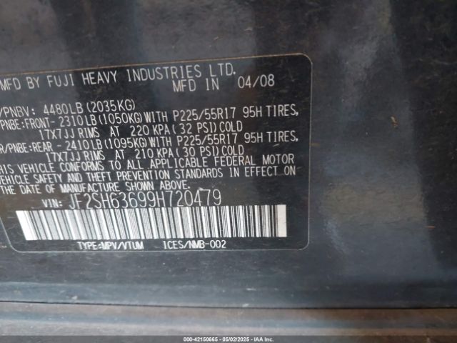 2009 SUBARU FORESTER JF2SH63699H720479 Photo 8