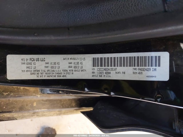 Chrysler 200 Limited 2016 1C3CCCAB2GN155107 Image 9