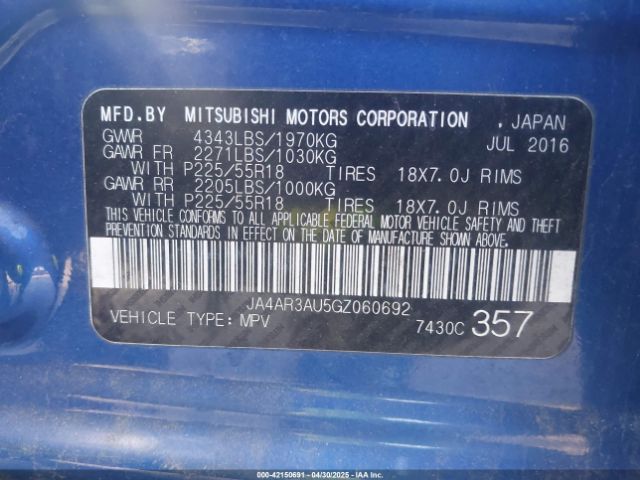 2016 MITSUBISHI OUTLANDER SPORT JA4AR3AU5GZ060692 Photo 8