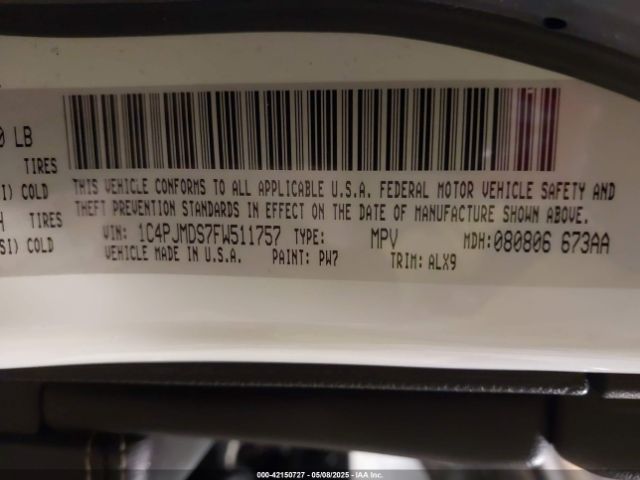 1C4PJMDS7FW511757 Jeep Cherokee Limited